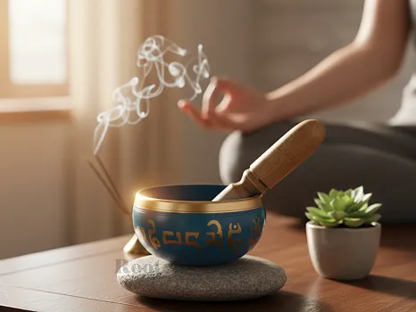 Handcrafted Blue Singing Bowl | Meditation, Yoga, Reiki & Chakra Healing Brass Sound Bowl