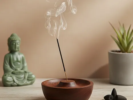 Handcrafted Wooden Incense Stick Holder for Home Decor & Spiritual Use