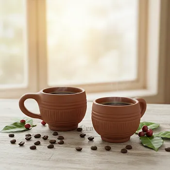 Handcrafted Mitti Clay Tea Cups – Set of 2 (120 ml)